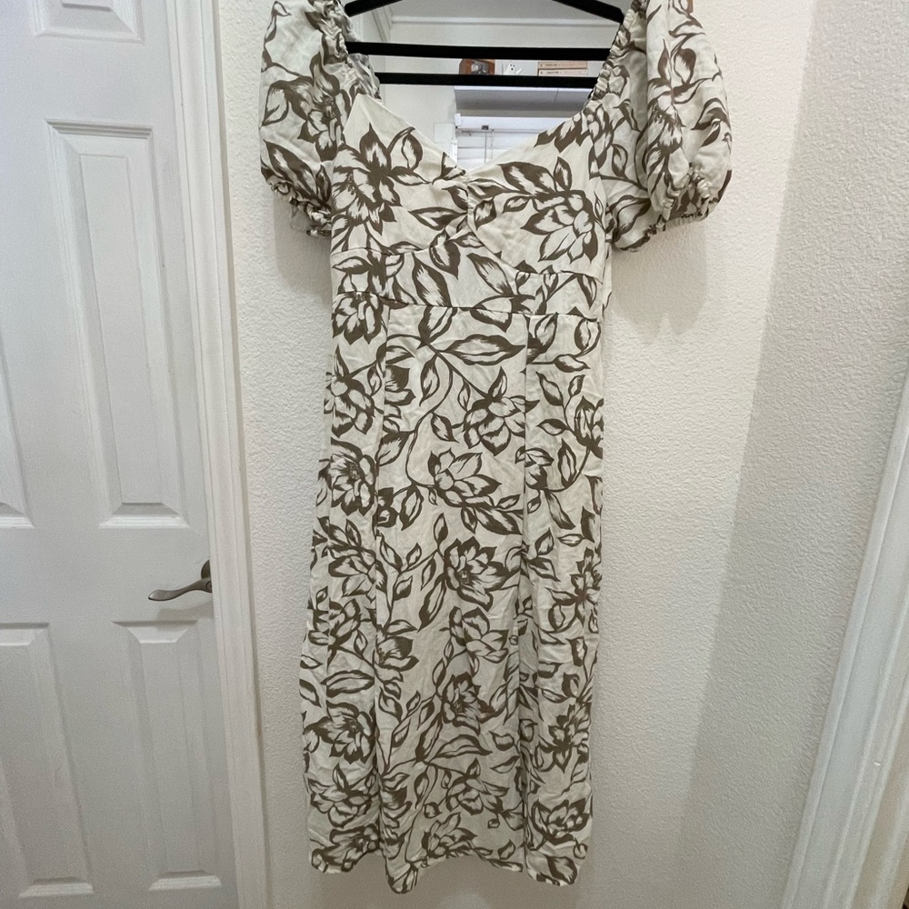 EUC Sweet Wanderer Corset Style Floral Puff Sleeve Dress size M
